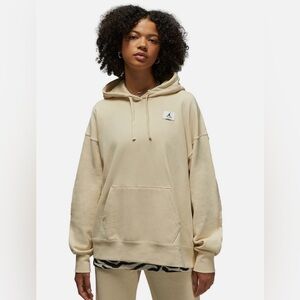 Jordan Flight Fleece Pullover Women's Hoodie  Beige DQ4603-234 Size XS